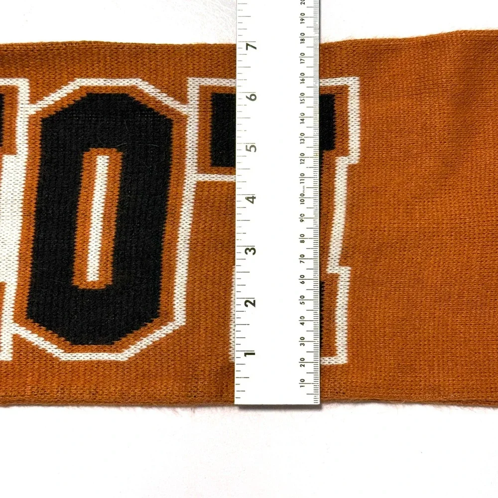 47 Brand Texas Longhorns Burnt Orange Knit Scarf NCAA Collegiate Logo Fringe 65